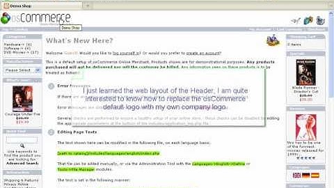osCommerce use new logo with different size