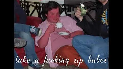 a compilation of Justin McElroy drinking drinks on MBMBAM