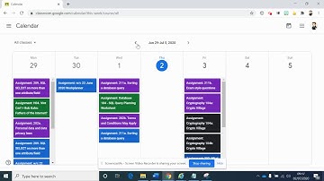 Google Classroom  Calendar Teacher View