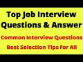 What are the common interview questions and answers  job interview preparation  tips for freshers