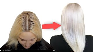 картинка: Окрашивание волос в Холодный Пепельный Блондин | Уроки окрашивания волос | Как покрасить волосы