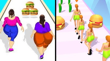 Forward vs Reverse Gaming in Fit Body Twerk Race Fat Pusher | All Levels Gameplay