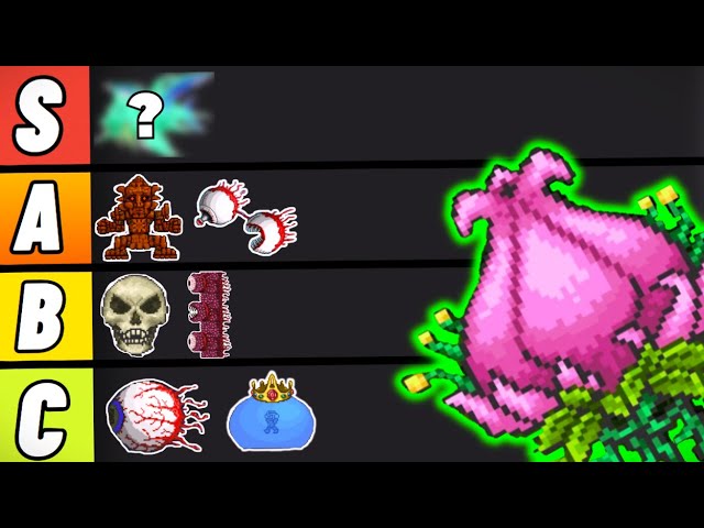 A tier list of the Terraria bosses (based on difficulty) made by