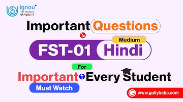 FST 01 Previous Year Question Paper For Exams || IGNOU MCQ Exam Special || Dec 2022 TEE