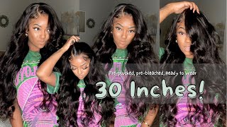 Black Friday : #Megalook 30inch Long 13x4 Lace Frontal Body Wave Wig ONLY $198.99