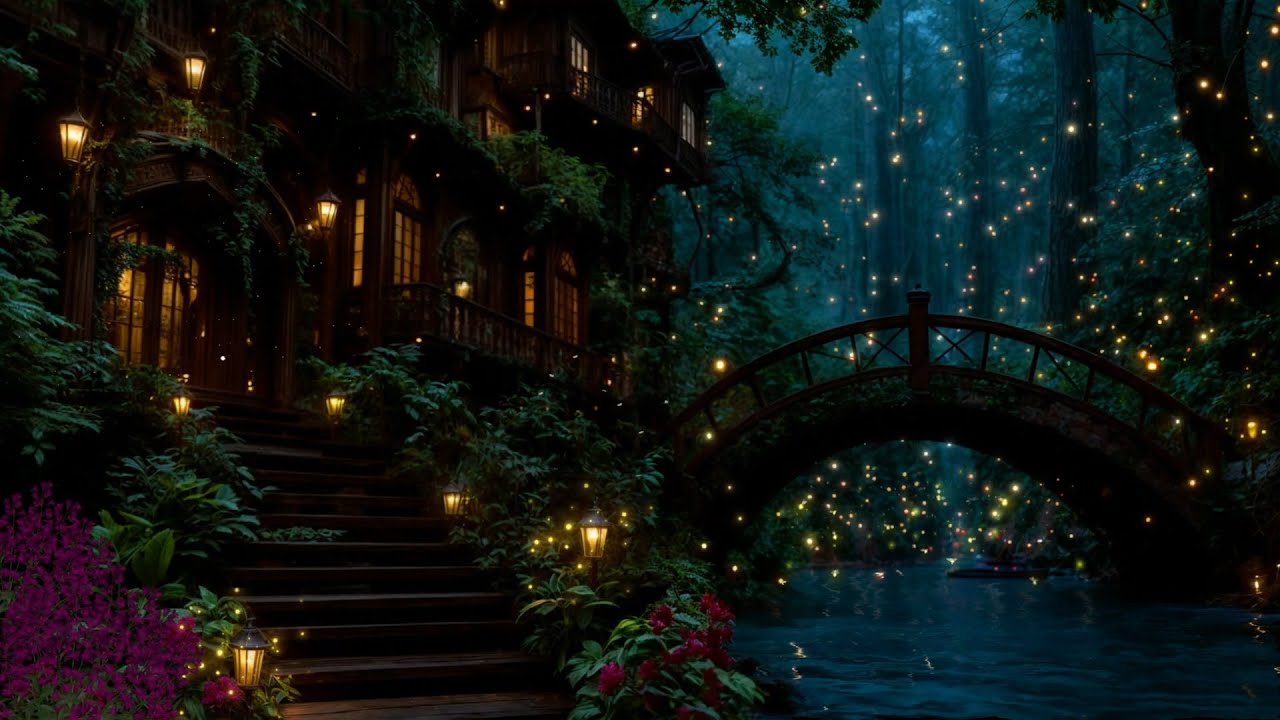 ✨🌌 Fairy Mystic Forest Canal | FALL ASLEEP INSTANTLY 😴Dreamy Night Ambience for Mind Healing(No Ads)