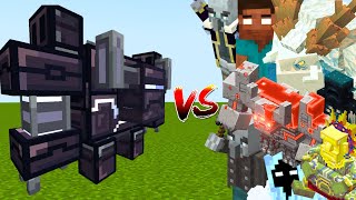 Mech Monstrosity VS All Minecraft Boss Mobs || Minecraft Mob Battle - Mech Monstrosity Vs Herobrine