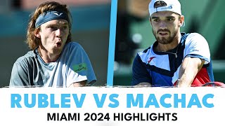 Andrey Rublev vs Tomas Machac Match Highlights | Miami 2024