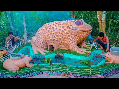 Building The Most Mud Toad House With Pond For Abandoned Toads By Ancient Skill At Deep Jungle