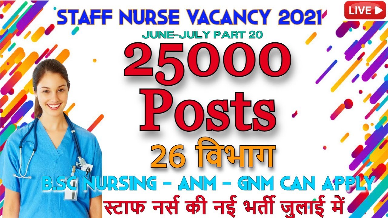 STAFF NURSE VACANCY 2021 ANM GNM JOBS 2021 LATEST NURSING OFFICER RECRUITMENT 2021 SARKARI NAUKARI