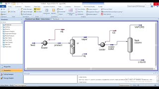 Production of toluene from n-heptane using conversion reactor and flash separator/Aspen HYSYS LEC 34