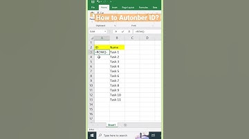 Excel Tutorial - Autonumber ID by Row function #1