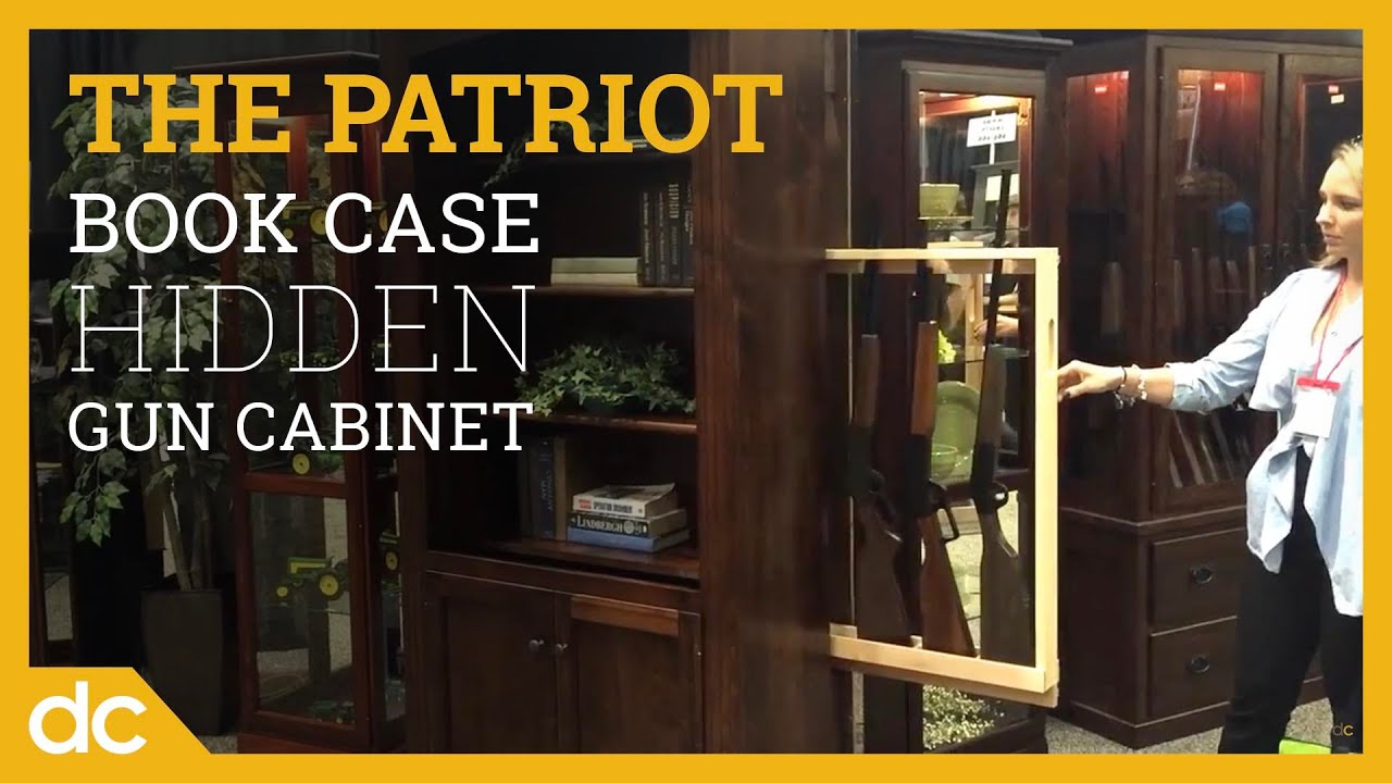 The Patriot Large Bookcase With Hidden Gun Cabinet Youtube