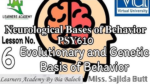 Neurological Bases of Behavior (PSY610)VU URDU | Lecture No. 6 | Learners Academy By Bia Baloch