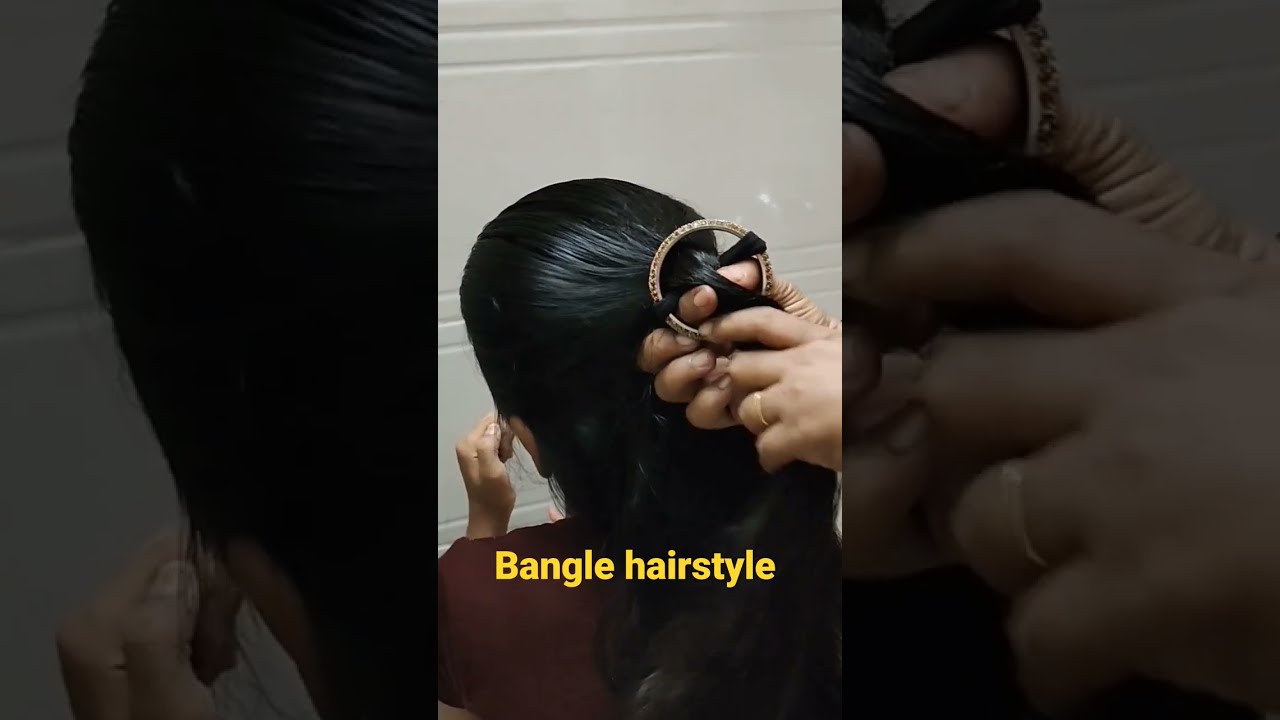 New and unique hairstyle with bangles - YouTube