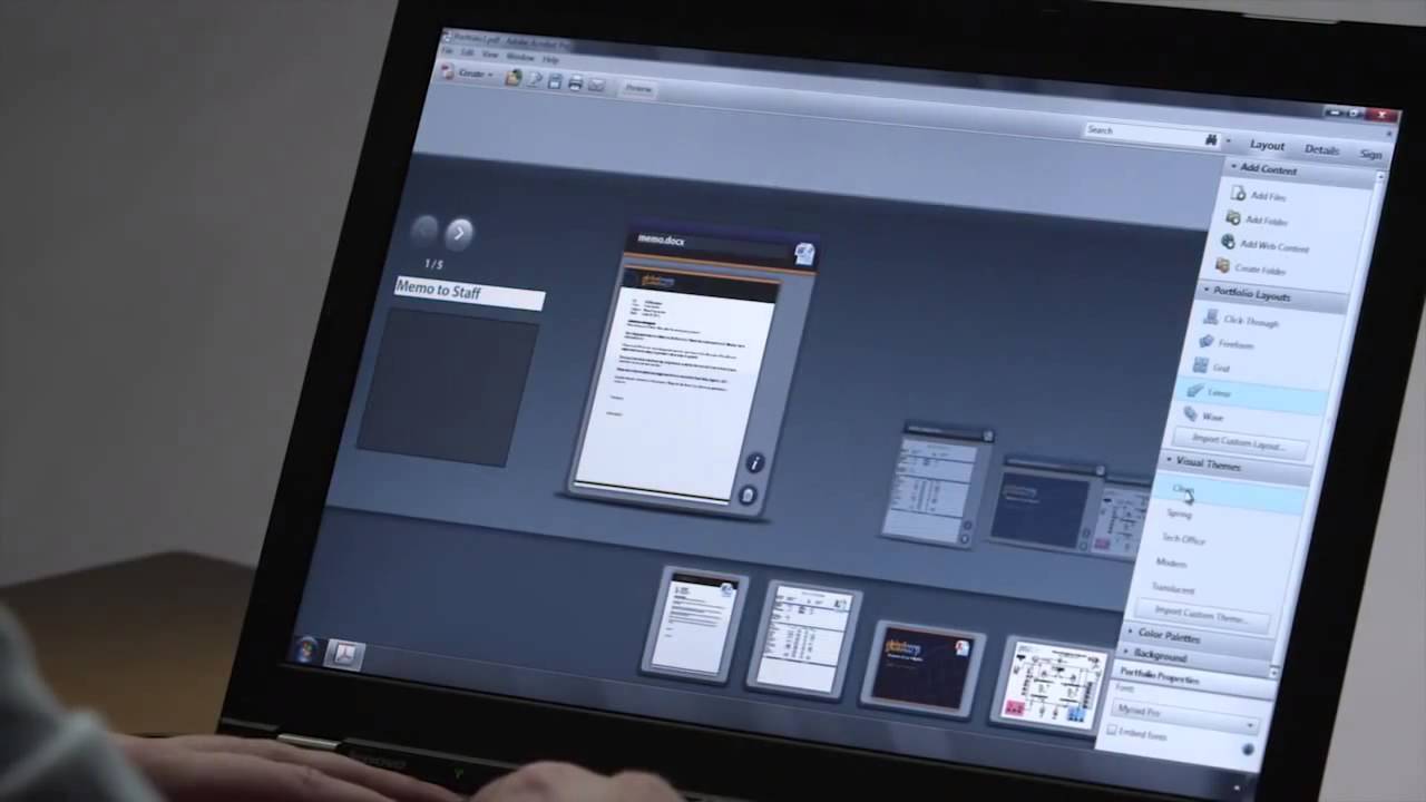 Adobe creative suite Combine Files into a PDF Portfolio link in