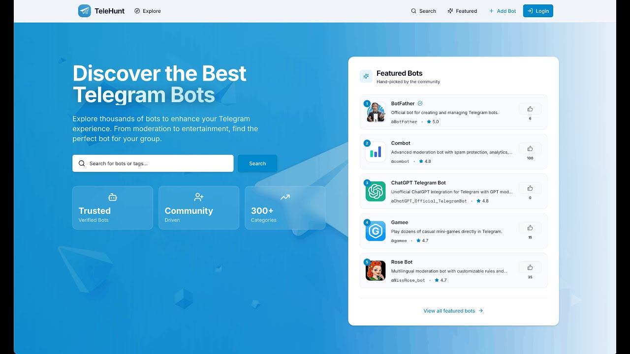 Introducing TeleHunt — Discover Telegram Bots in Seconds
