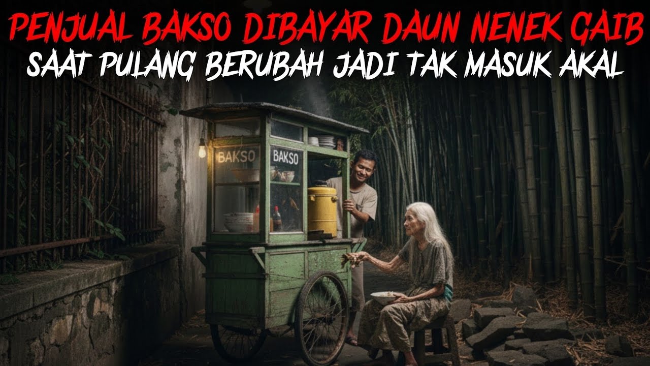 KISAH NYATA‼️ PENJUAL BAKSO DIBAYAR DAUN OLEH NENEK GAIB, SAAT PULANG DAUNNYA BERUBAH TAK MASUK AKAL