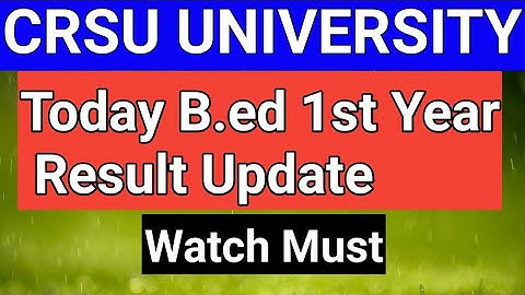 Crsu b.ed result out! Today result update Result link Description me h