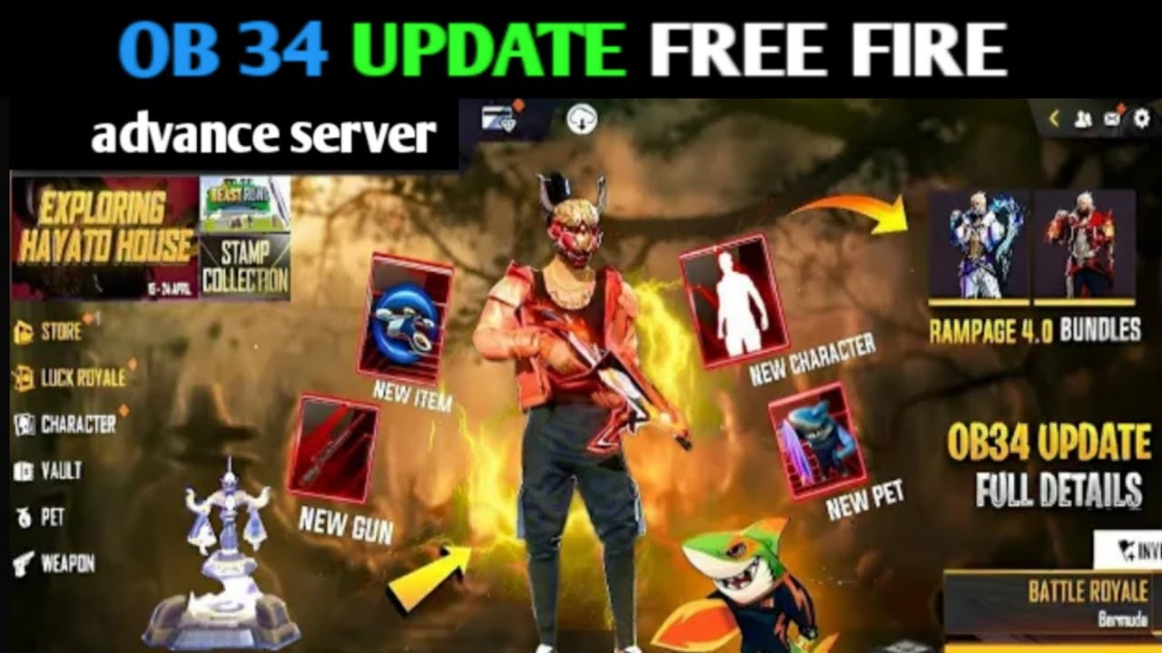 Ob 34 Update Free Fire || Advance Server Malayalam || Gaming With Malayali Bro