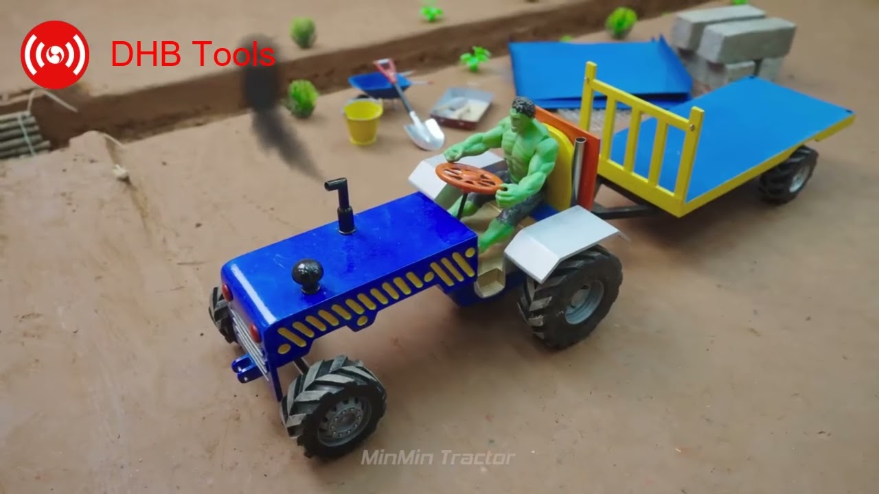 Diy mini tractor mini bridge construction science project  MinMinTractor_R