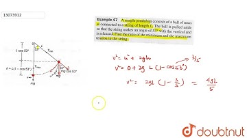 A simple pendulum consists of a ball of mass m connected to a string of length L. The ball is pu...