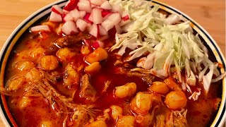 Como Preparar Pozole Rojo de Puerco 🐷 🐖