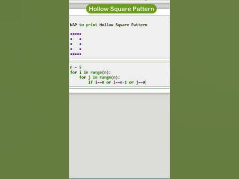Hollow Square Pattern * Pattern Program in Python * #shorts #python # ...