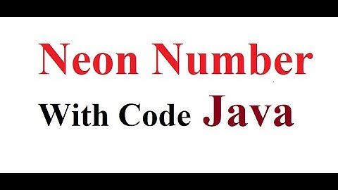 Neon Number  | Java Program | Programming With Code | Neon| #java #javaprograming #neonnumber #code