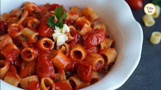 Super Easy Pasta Recipe with Quick Tomato Sauce by Tiffin Box | Homemade Red Sauce Pasta