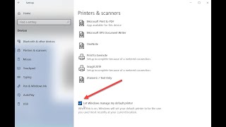 How to set Windows 10 to manage your Default Printer; for  KKSoft-10 applications. KKSoft.biz screenshot 3