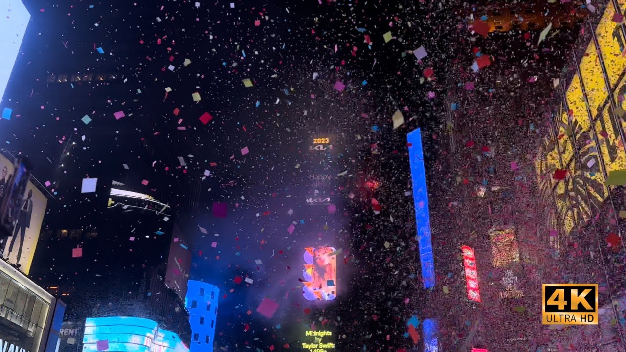 New Year’s Eve Celebration Opening and Ending 2022-2023 in Times Square in Manhattan, New York City