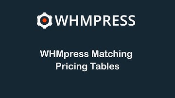WHMpress Matching Pricing Tables