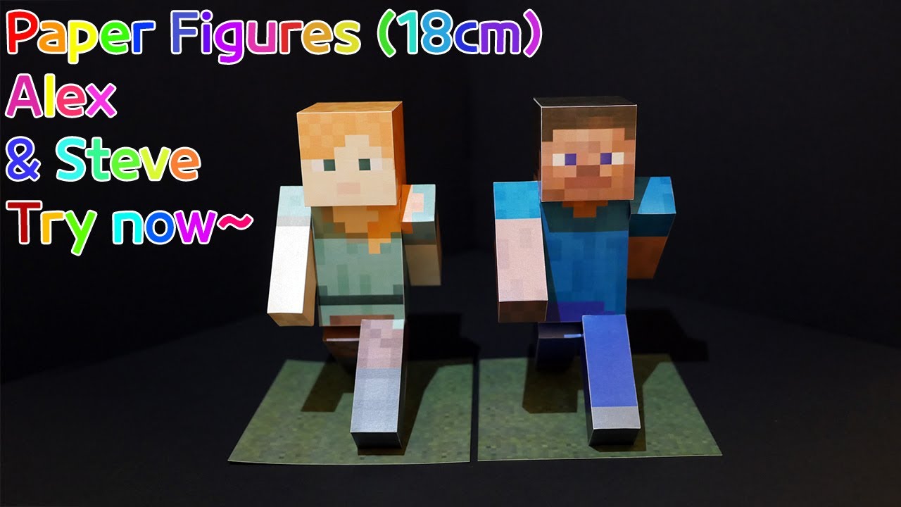 3D King Steve and Queen Alex – PaperCraftable.