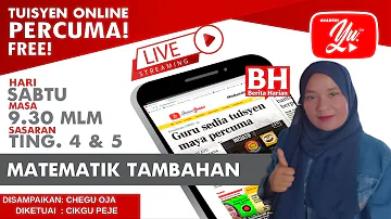 🔴 [LIVE] MATEMATIK TAMBAHAN TINGKATAN 4 -4.3 HUKUM LOGARITMA OLEH CHEGU OJA ROZA #09#TUISYENPERCUMA