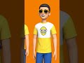 3D Cartoon Character Front & Back View  Cheerful Male Avatar