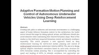 Adaptive Formation Motion Planning and Control of Autonomous Underwater Vehicles Using Deep Reinforc