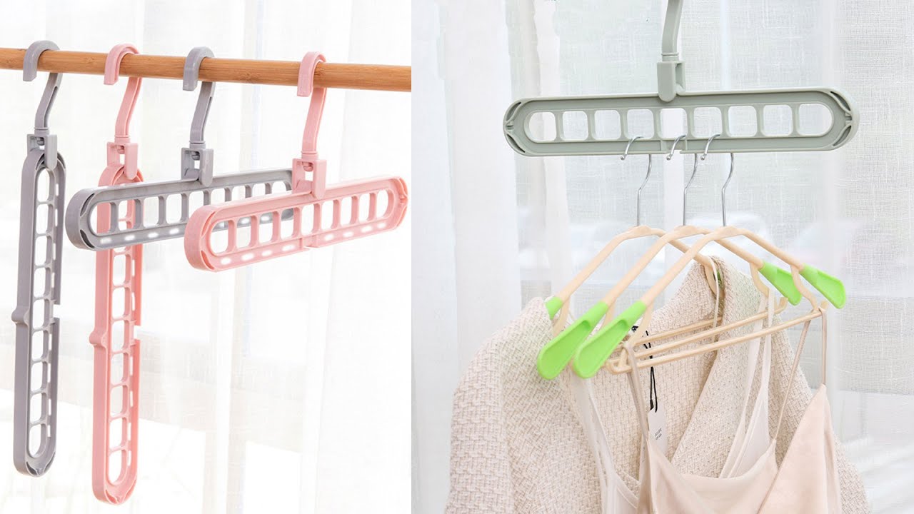 Multifunctional Magic Hook Hanger Space-saving 5 Holes Hanger Simple  Folding Windproof Clothes Hanger Apartments Dorms Home