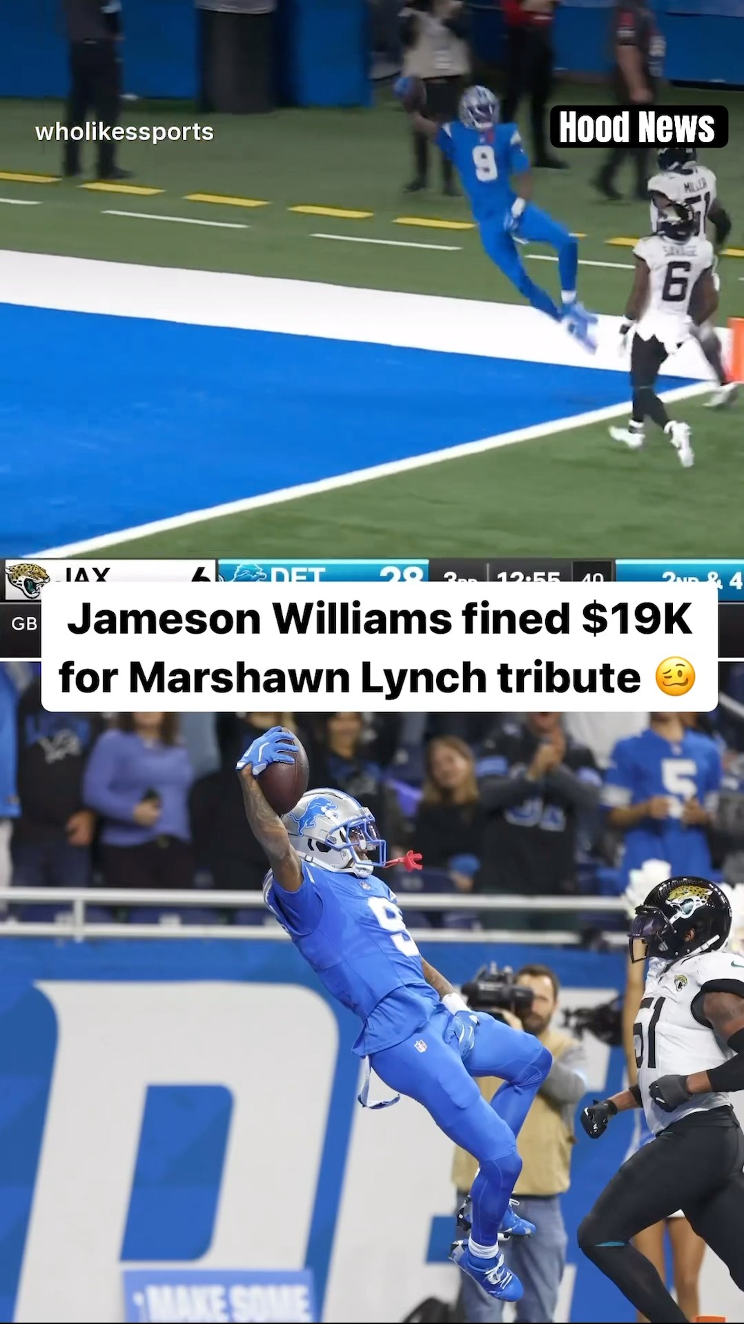 He was fined $19,697 for this #hoodnews #jamesonwilliams #detroitlions #celebration #fine #omg #wow