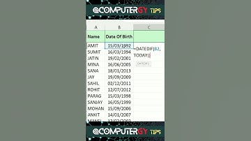Excel Age Calculation