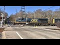 9 Locomotives Pull Monster Train Thru Weird RR Crossing & Abandoned Power Plant CSX Norfolk Southern