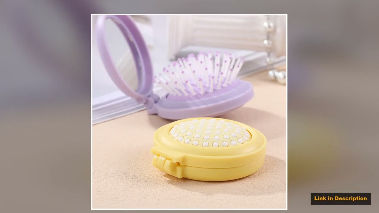 Candy Color Folding Comb with Makeup Mirror Traveling Portable Pocket Comb 2in1 Air Cushion