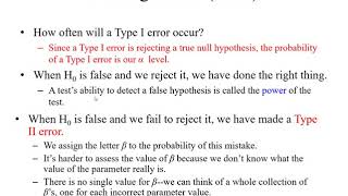 Type I and Type II error and Hypothesis Testing