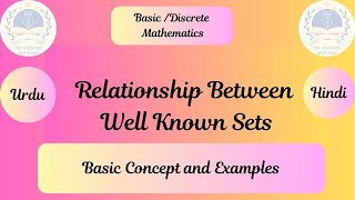 Relationship Between Well Known Sets|| Discrete /Basic Mathematics|| Set Theory ||Urdu/Hindi