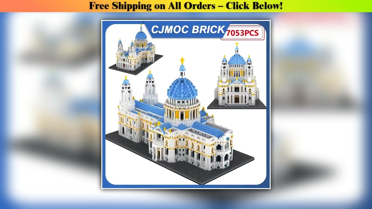 7053 Pcs City Mini St Paul Cathedral Architecture Building Blocks Famous Castle Moc Bricks