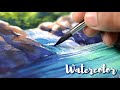 Paint in Watercolor: A Beautiful Calm Waterfall