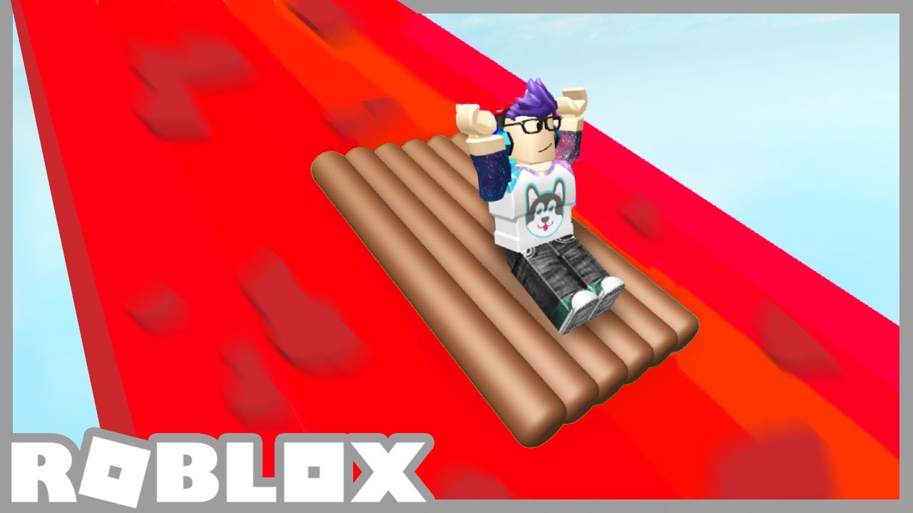 Build A Raft And Slide Down 9999ft Of Lava In Roblox Youtube