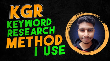 KGR Keyword Finding Method I Use | Topical Keyword Research