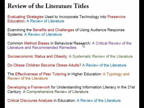 how to title literature review