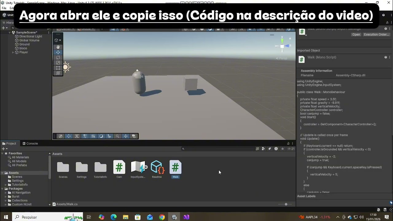 Unity Tutorials: Movimentação e Câmera